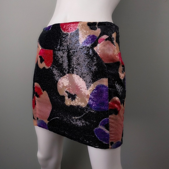 DVF Kawa Poppy Sequin Miniskirt 6 v-day - Picture 3 of 5